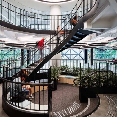 A photo of a spiral staircase.