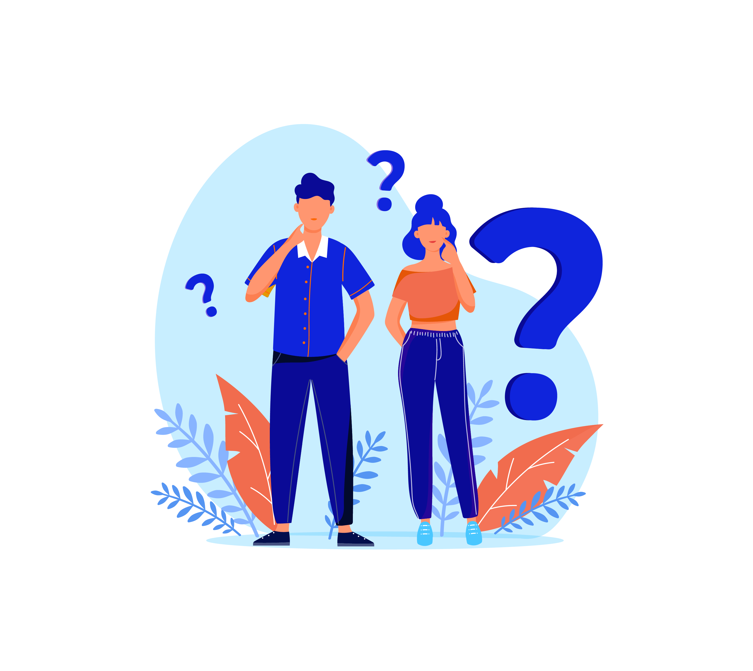 Illustration of two people thinking
