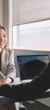 Man and woman having a meeting