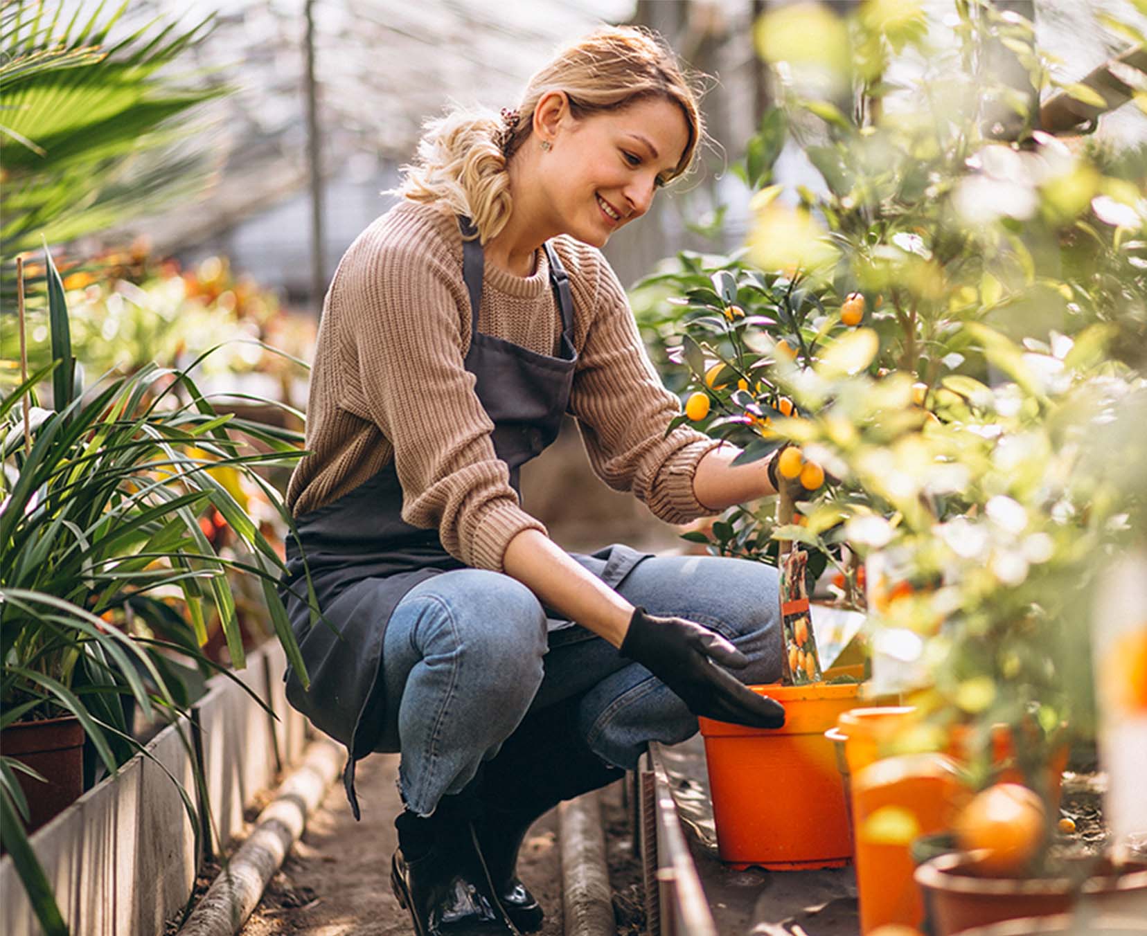 Person working in the garden